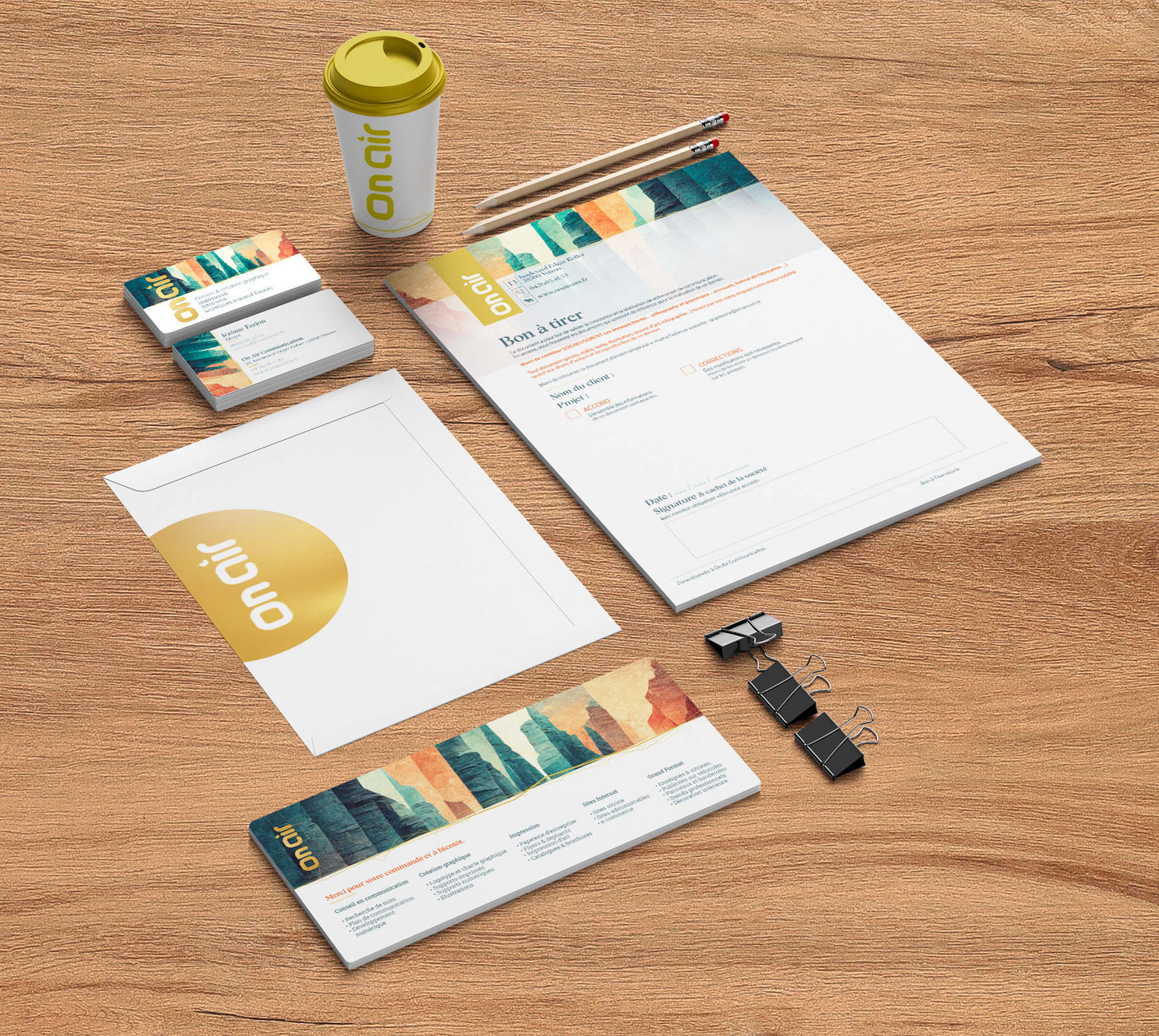 Pap&egrave;terie d'entreprise On Air Communication